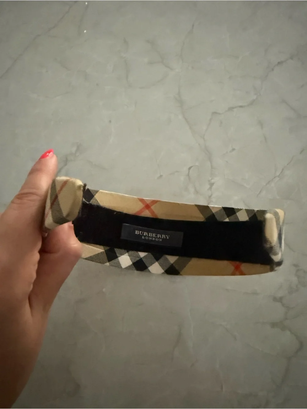 BURBERRY Plaid Wide Headband - Beige